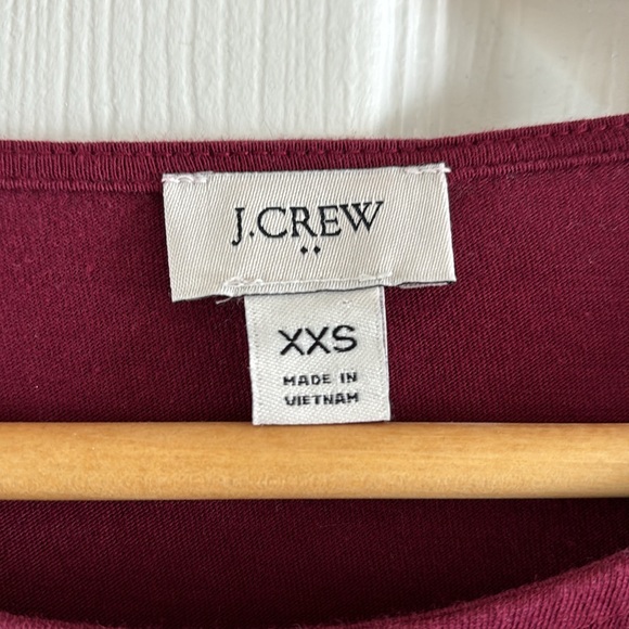 Maroon J.Crew Factory sheer sleeve top - Picture 3 of 5